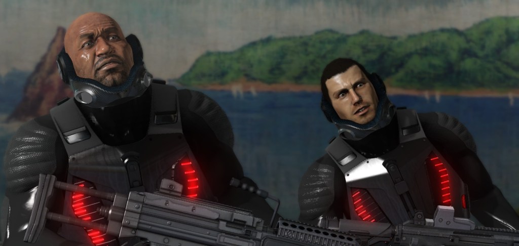 Binary Domain's Marshall and Bo pictured above single-handedly justifying the entire genre of slash-fic