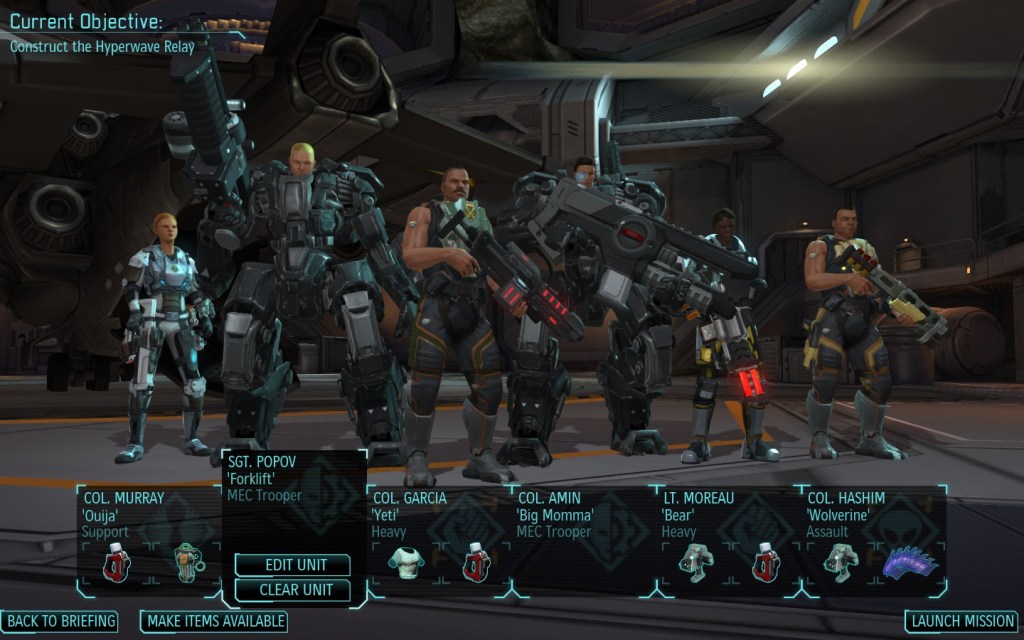 XCOM squad set up