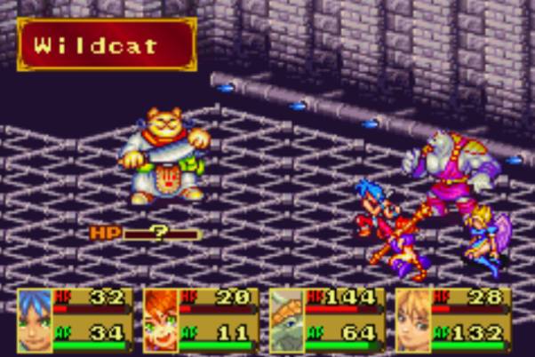 Breath of Fire II battle vs cat